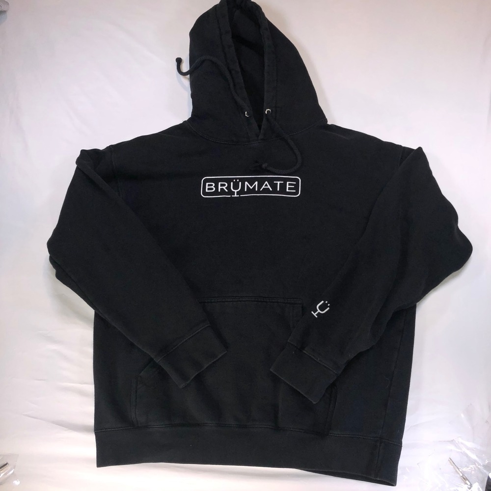 Brumate Mens Logo Pullover Hoodie Black Large Drink Better Graphic Sweatshirt